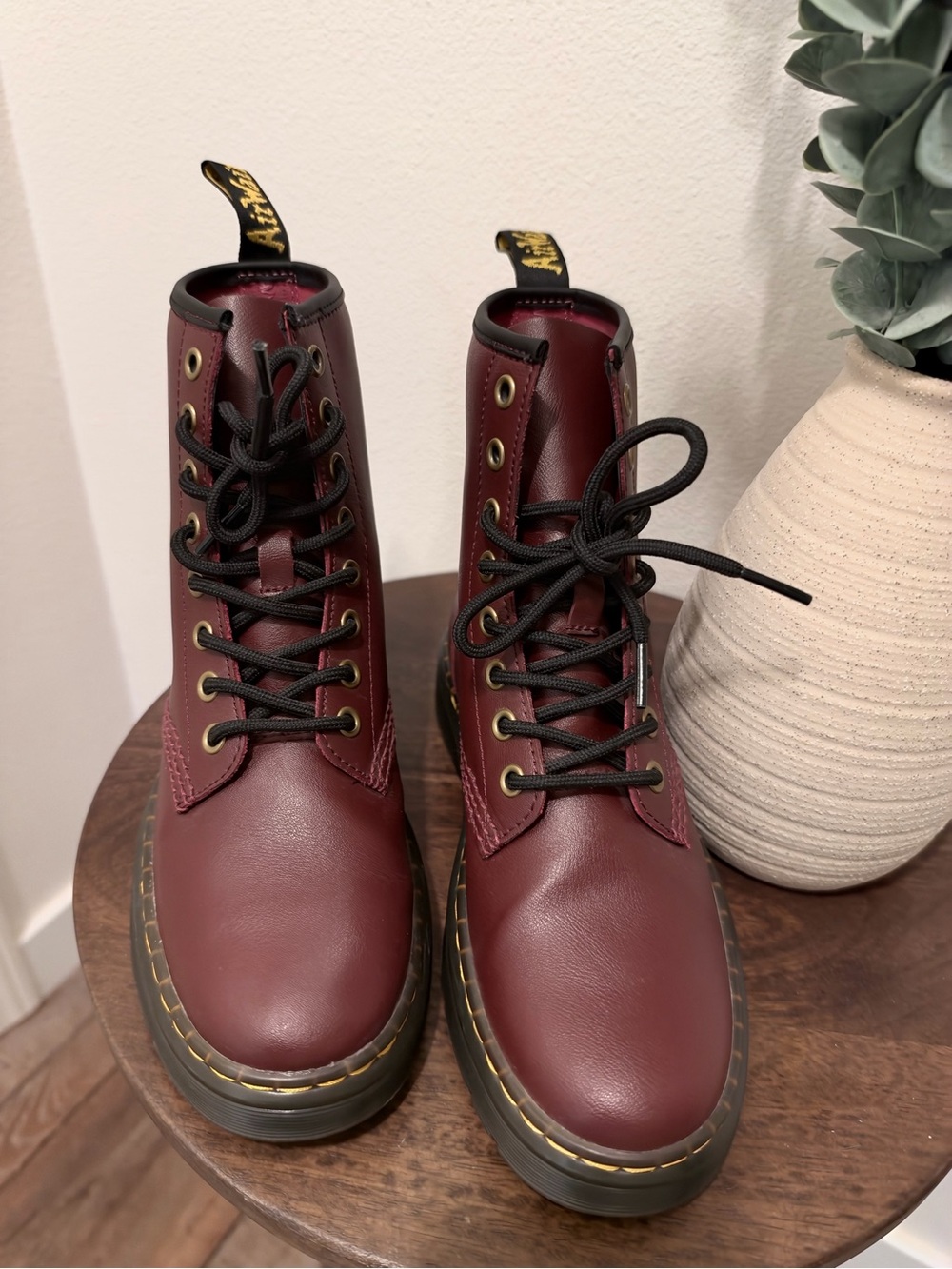 Dr. Martens Women’s Cherry Red Lace-Up Leather Boots